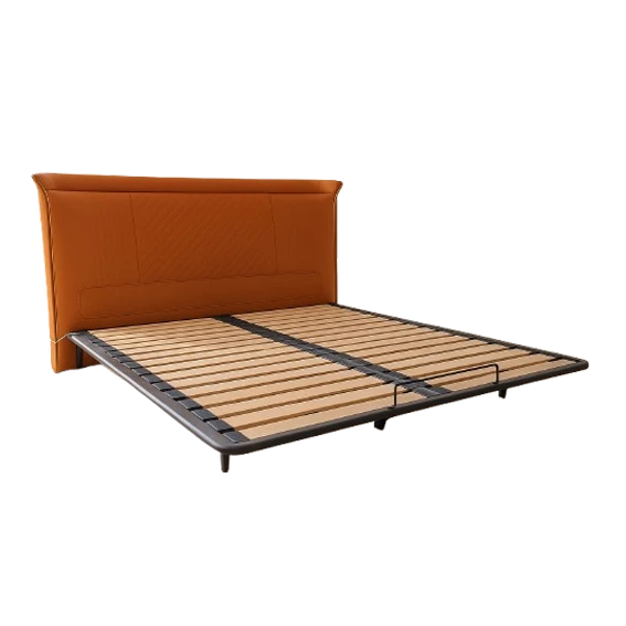Alfie, QB2117, upholstered bed, in leather/cow, B2B wholesale furniture