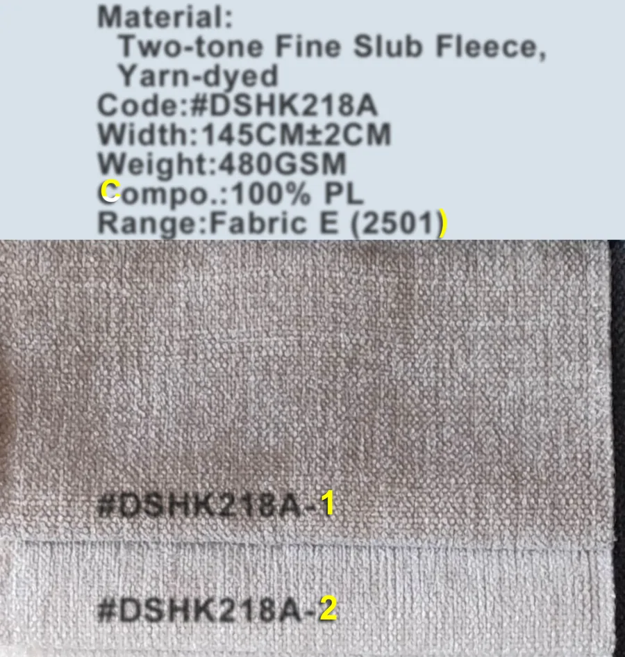DSHK218A Two-tone Fine Slub Fleece